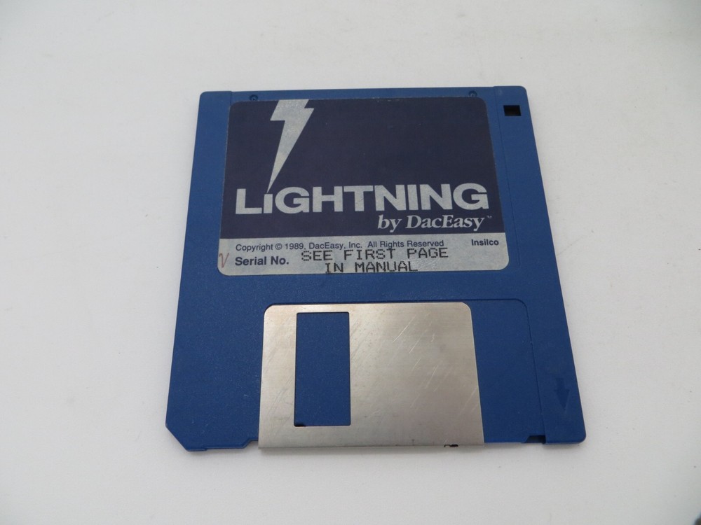 LIGHTNING by DacEasy 3.5" Floppy Disk 1989 computer disc