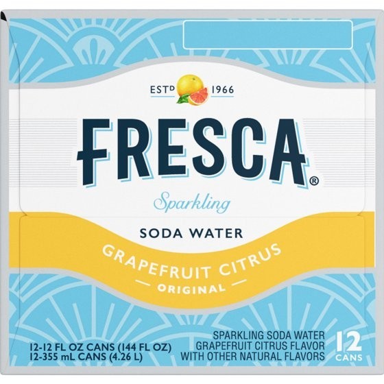 Fresca Sparkling Citrus Soda 12 Pack 12oz Zero Sugar Grapefruit