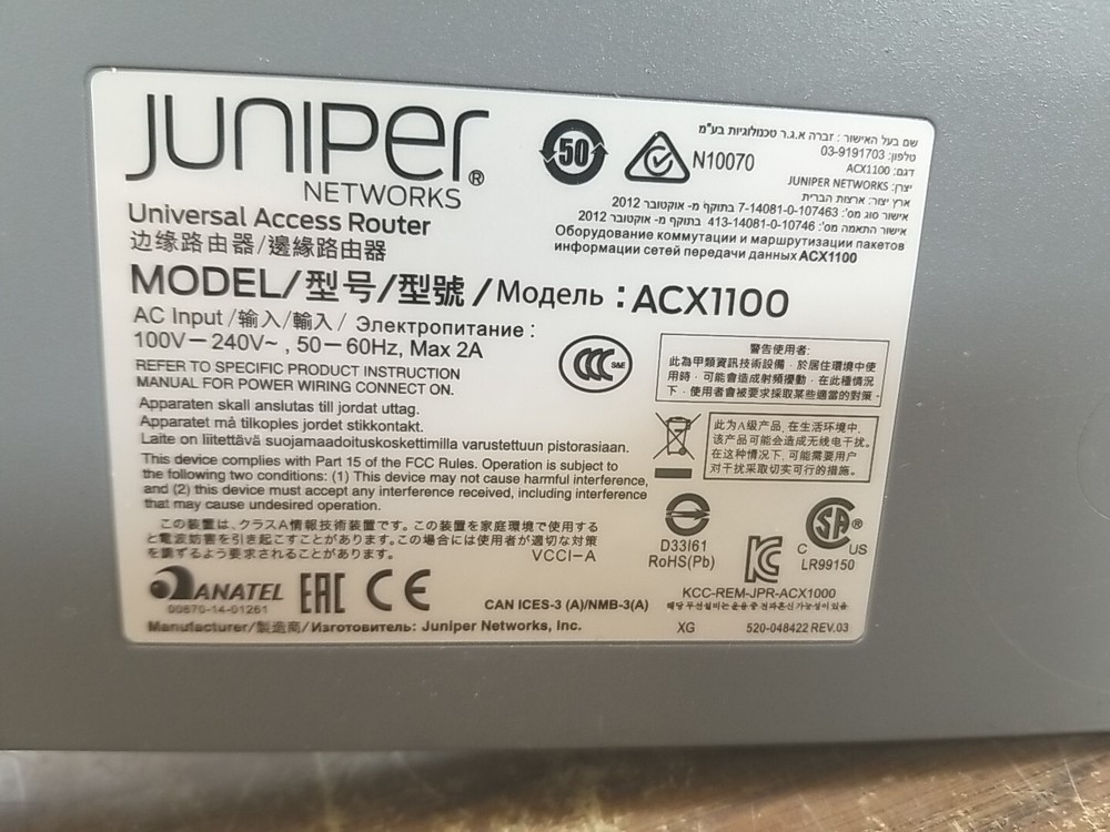 Juniper ACX1100-AC Universal ACCESS Router. *READ⬇️*