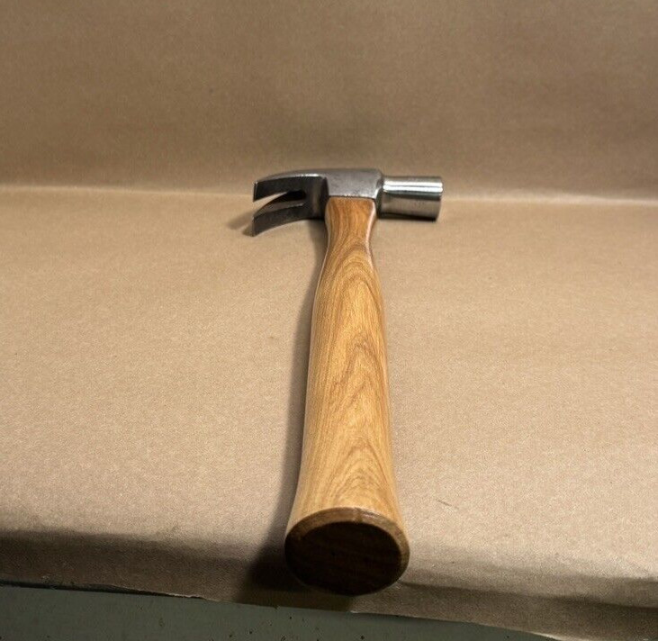 Antique Stanley Curved Claw Hammer 28 oz #0 Hickory Handle
