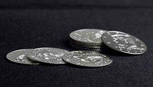blue-ther 10pcs Super Thin Palming Coins (Half Dollar Version) Small, Silver
