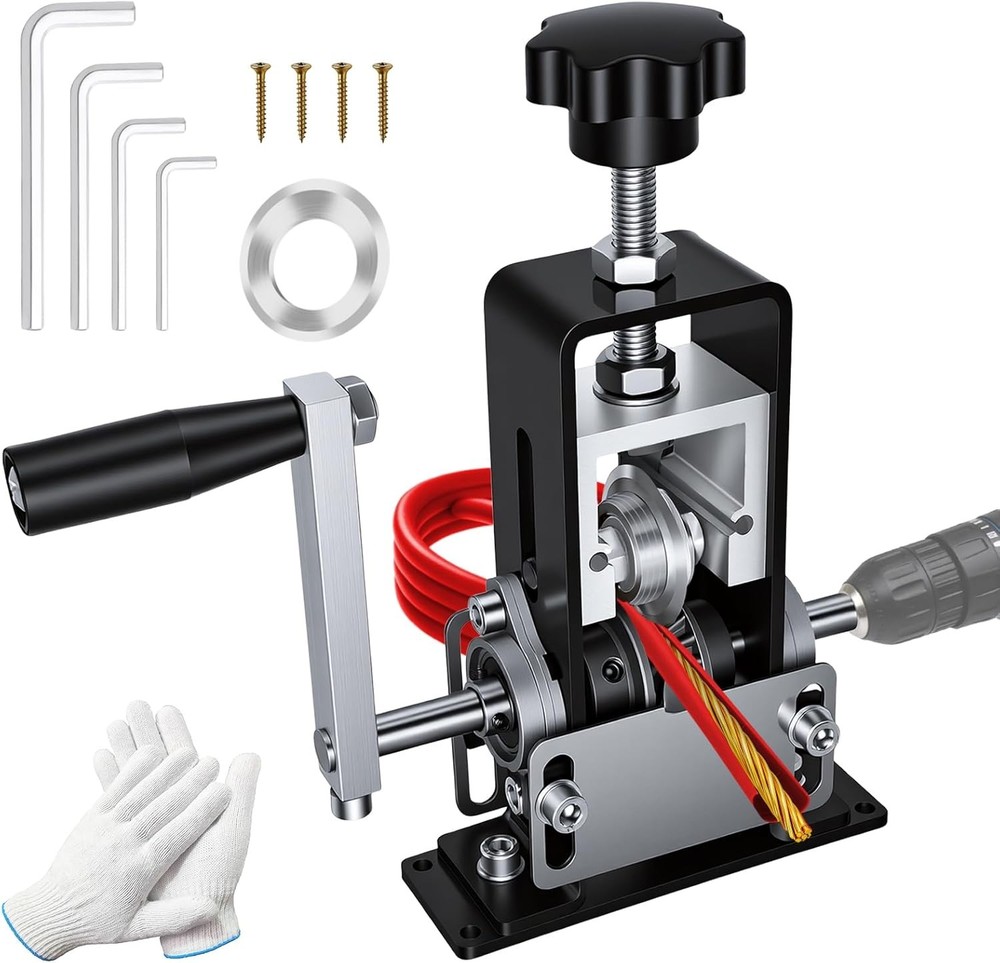 Drill Attachment Wire Stripping Tool 0.06"-1", Manual Hand Crank Cable Stripper