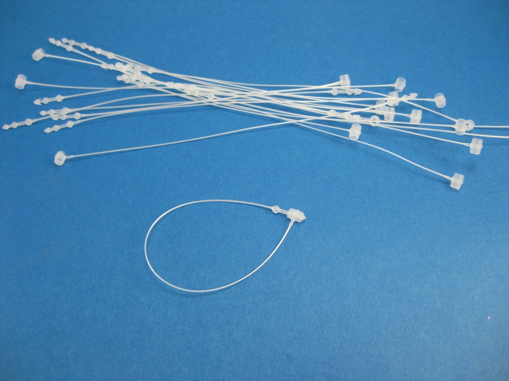 500 Pcs WHITE COMBO 5" & 7" Plastic Tags Snap Lock Loop Pin Fasteners Manual