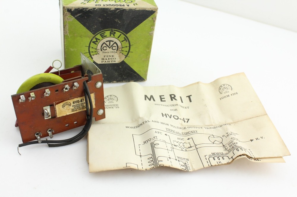 NOS Merit HVO-47 Horizontal Output Transformer Exact Replacement HOFFMAN 5156