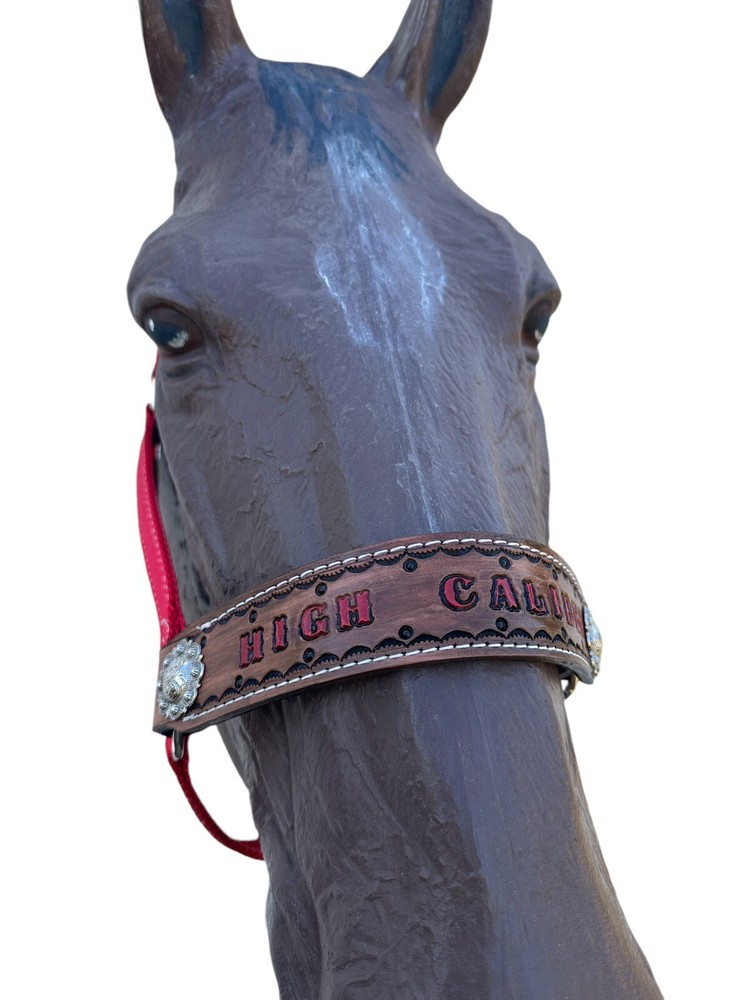 Personalized Nylon Red Horse Halter