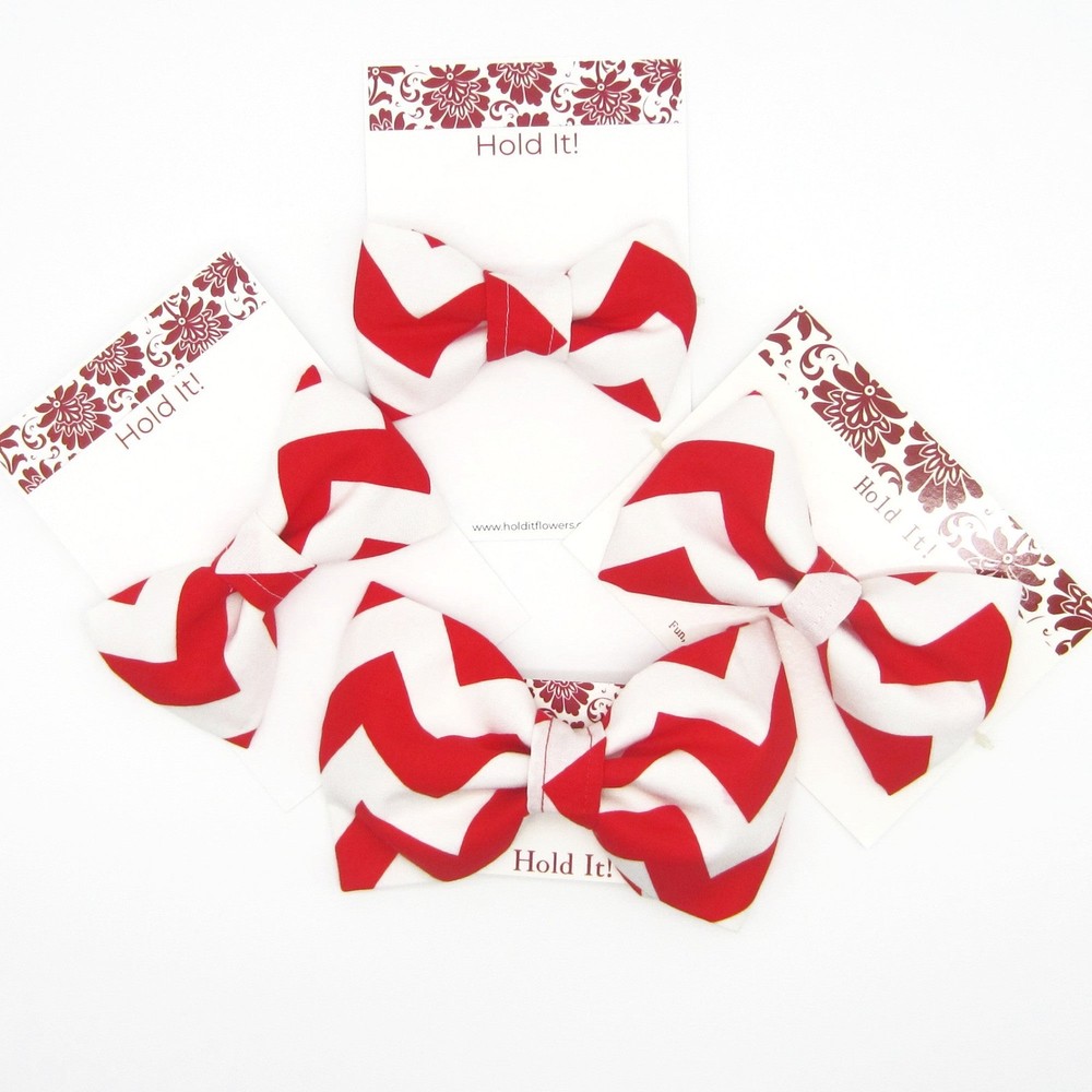 Red Chevron Pet Bow Tie or Sailor Bow-4 Sizes Available