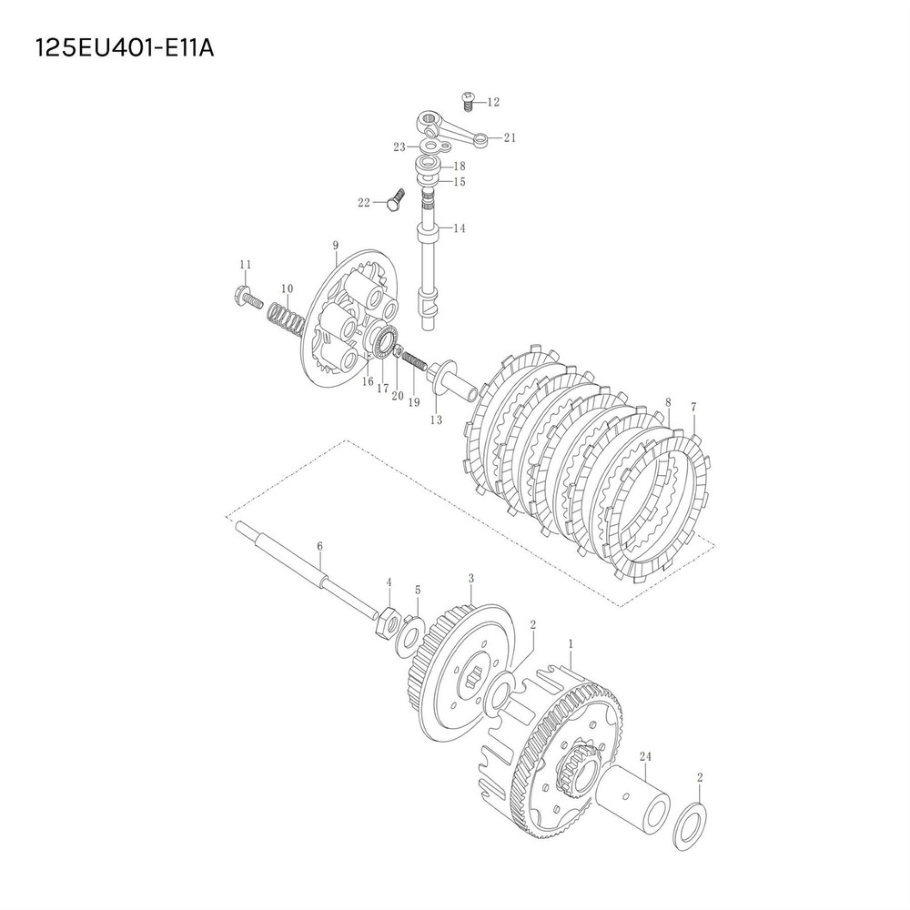 Mutt GT-SS 125 EU4 2018 - 2020 Clutch Column Top ref no.13