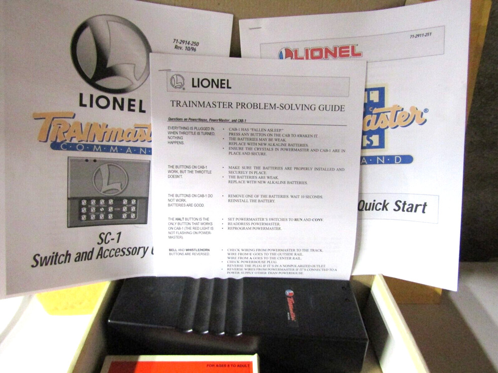 Lionel TMCC Trainmaster Command Base 6-12911, SC-1 6-12914, Manuals, boxes