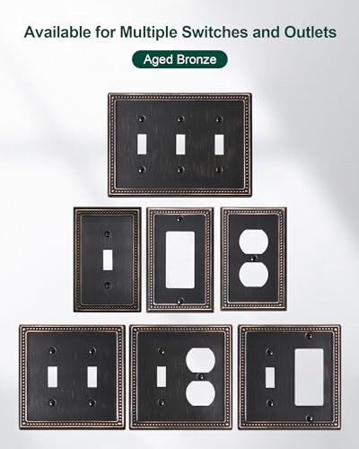 2-Pack Triple Toggle Light Switch Cover Plate Pearls Decorative Switch Plate ...