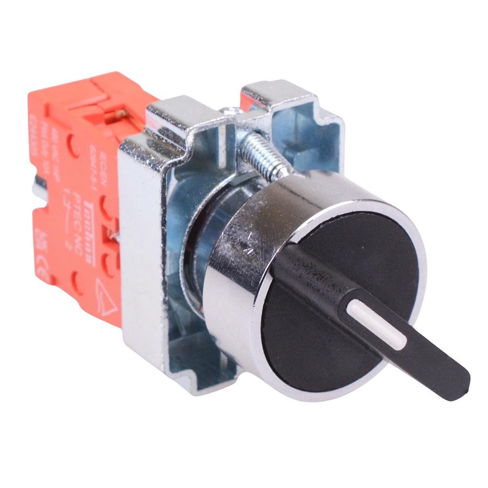 Techna PtecMetSN3F 3 Position Metal Selector Switch 10A 1NC