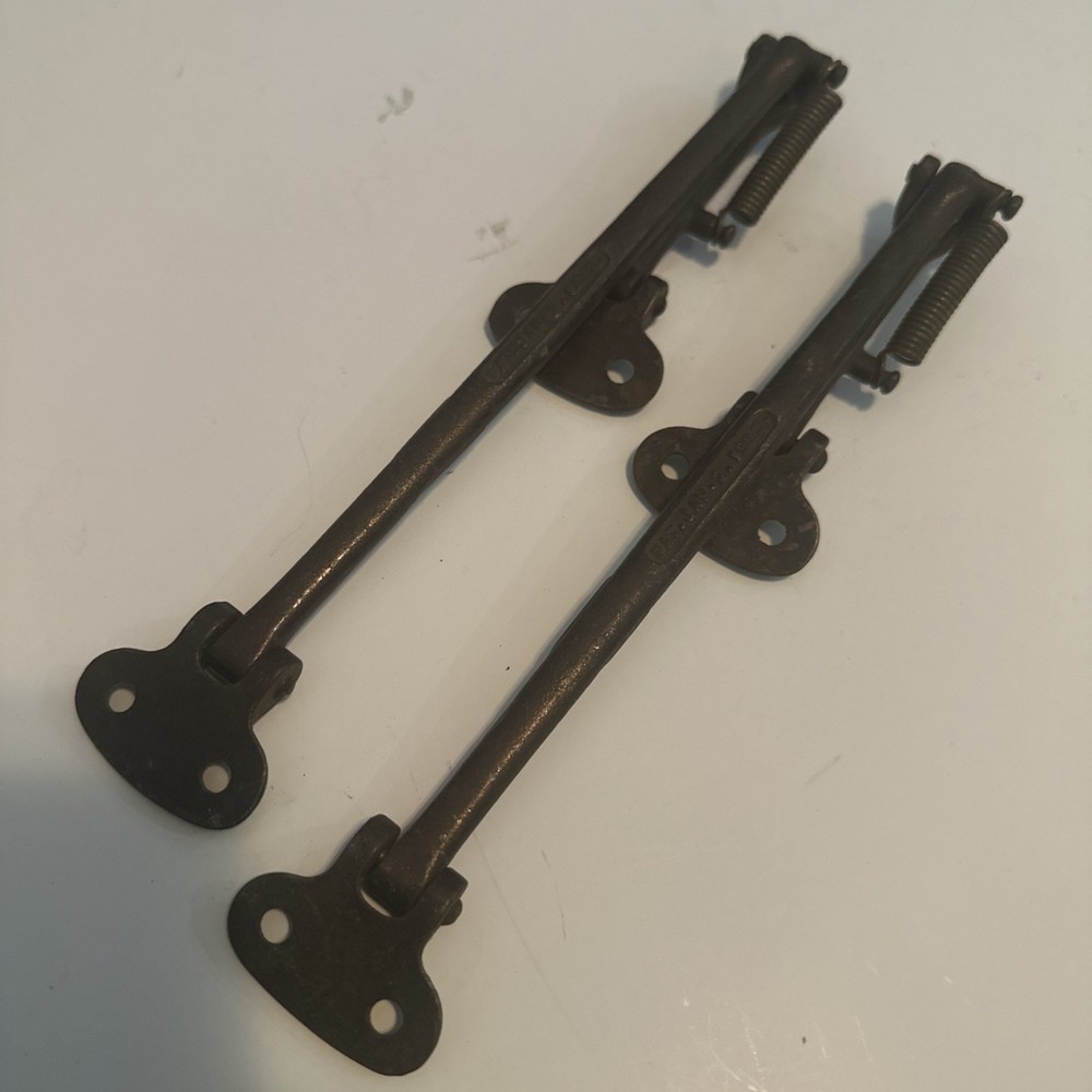 Early Antique Cast Iron Spring Loaded Drop Leaf Support Hardware Vintage Nice