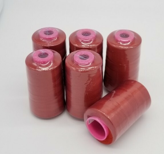 6 BIG SPOOLS RUST 6000 YDS per Spool Serger Sewing Machine Thread Cones T27 S/2