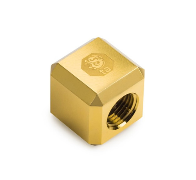 Bitspower G1/4" T-Block (True Brass) (2 PCS )