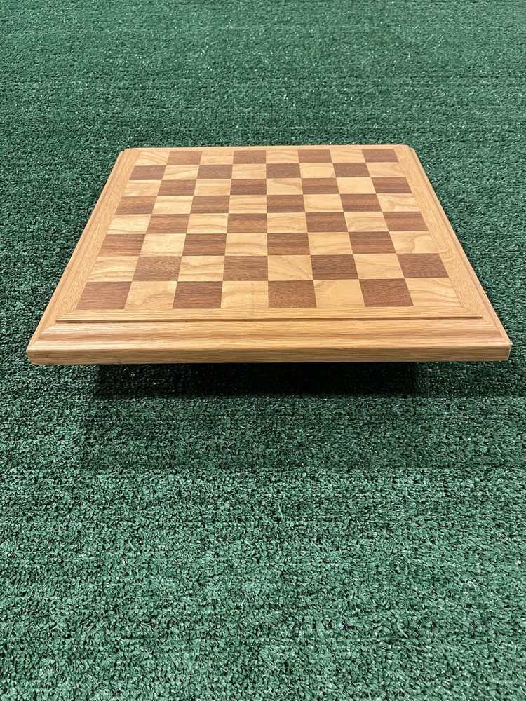 Vintage Hand Made Solid Oak Chess-Checker Board