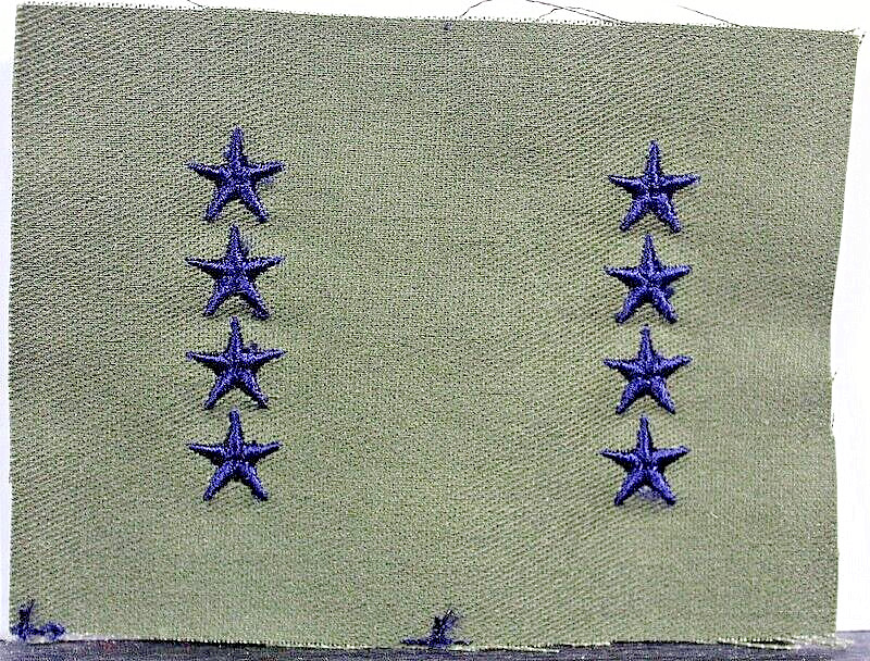 US Air Force USAF Small General Olive Drab Fatigue Rank Insignia Patch Pair