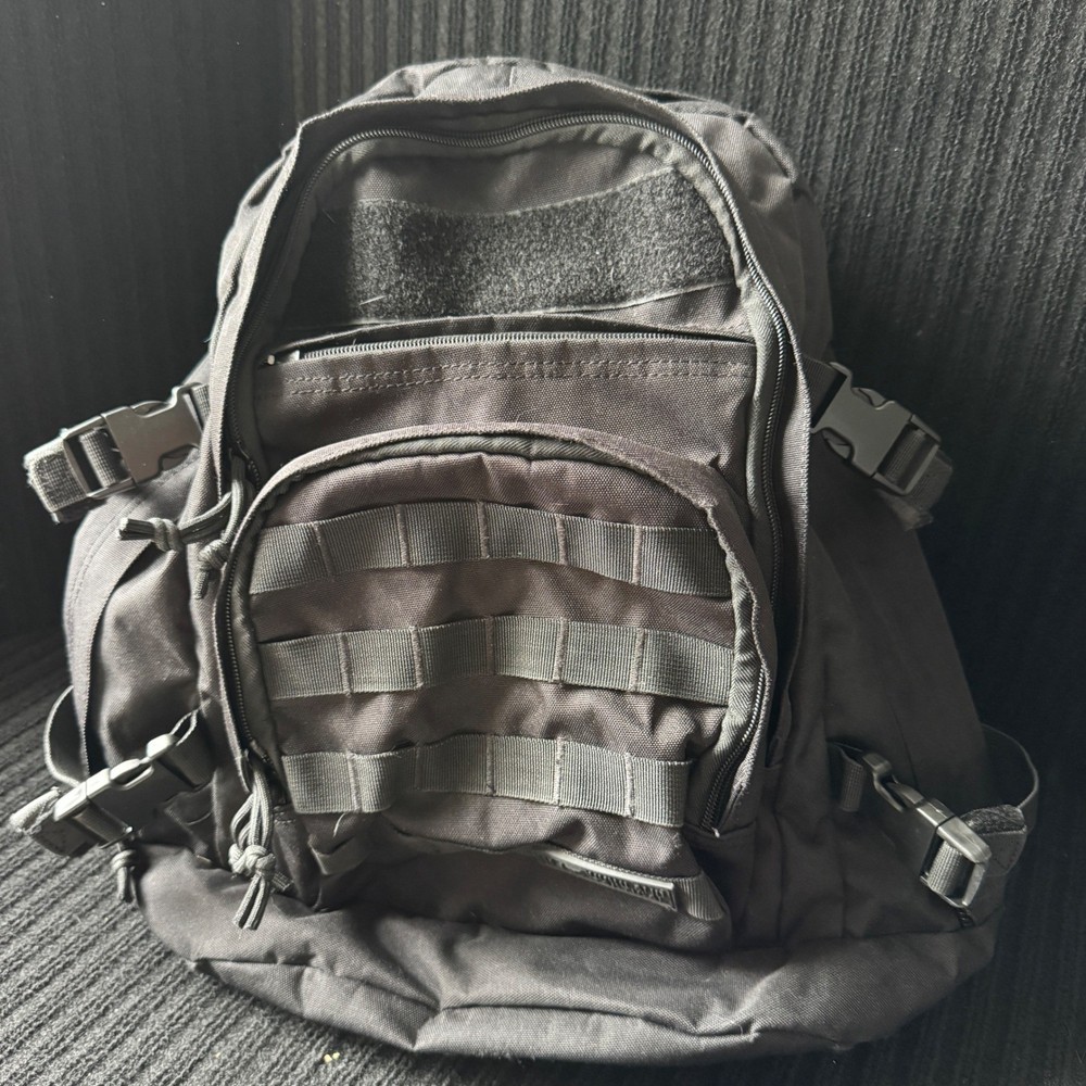 Black Highland Tactical Backpack Daypack with Compression Straps