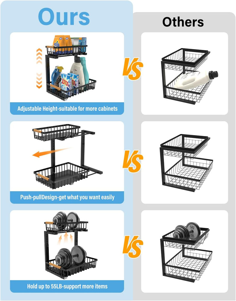 Under Sink Organizer Storage for Families: Pull Out Storage Undersink Organizers