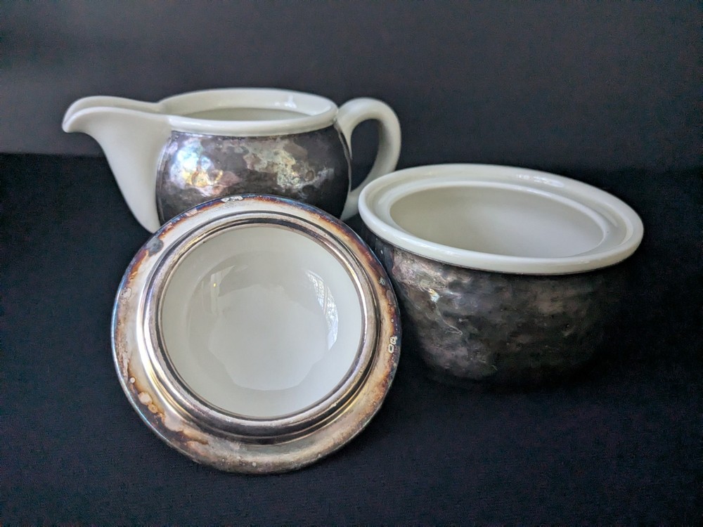 WMF Germany Silver Plated Sugar & Creamer Set Art Deco
