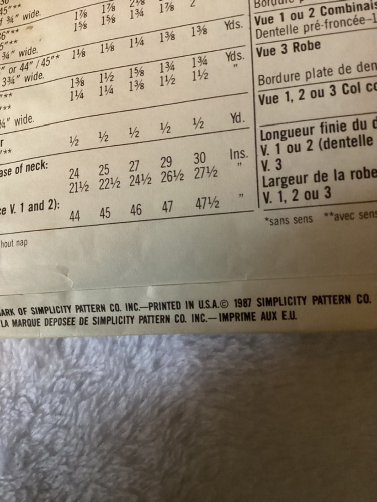1987, VINTAGE SIMPLICITY PATTERN #7979….. Has been cut
