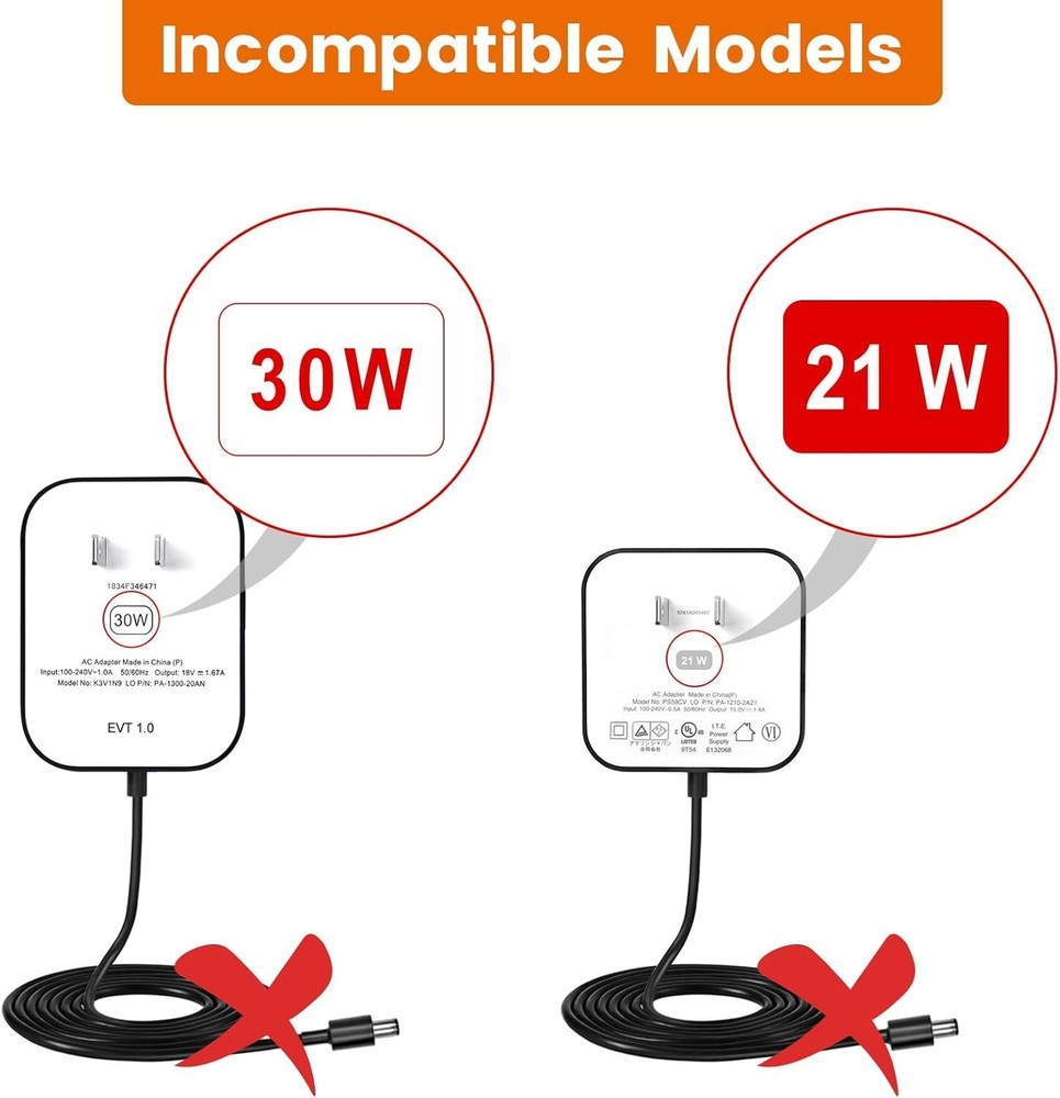 15W Power Adapter Replacement for Echo Pop, Dot 5th Gen, Dot 4th Gen, Dot 3rd...