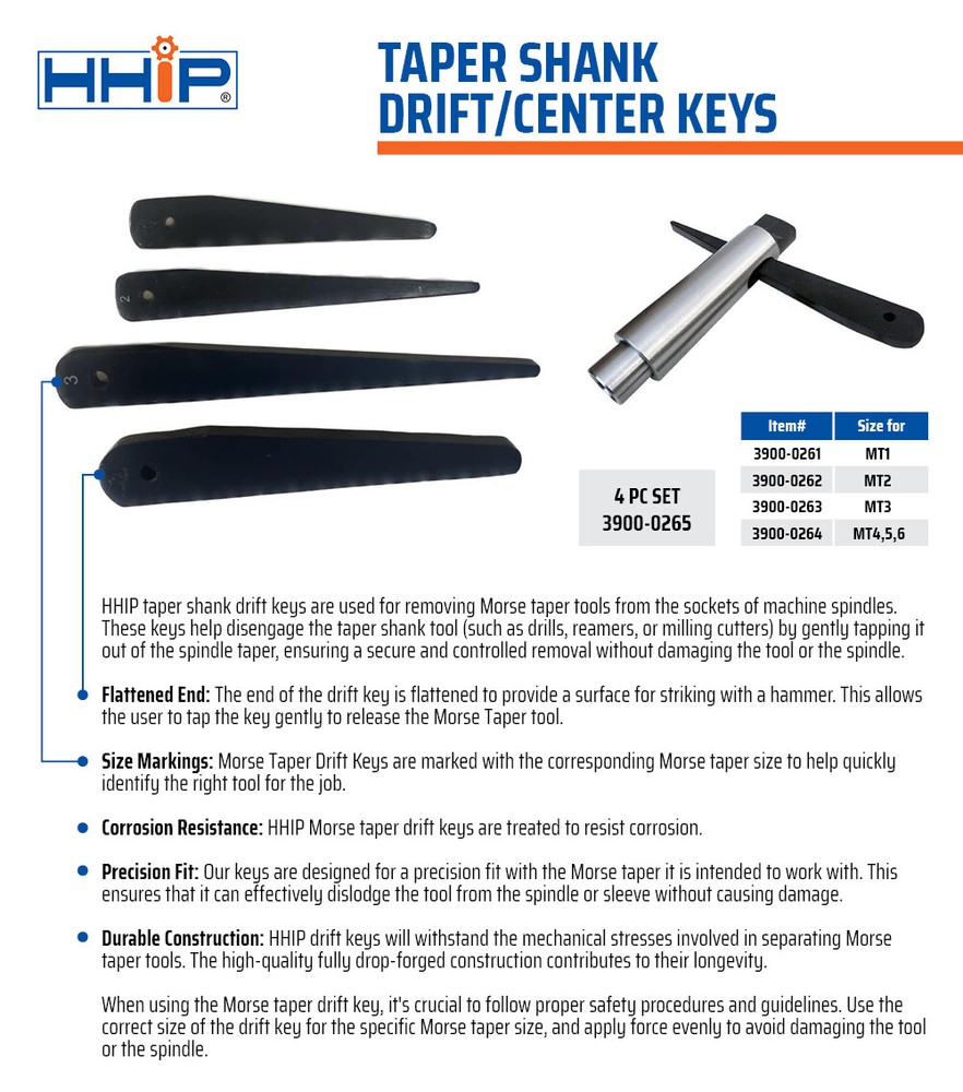 MT2 DRIFT/CENTER KEY (3900-0262)