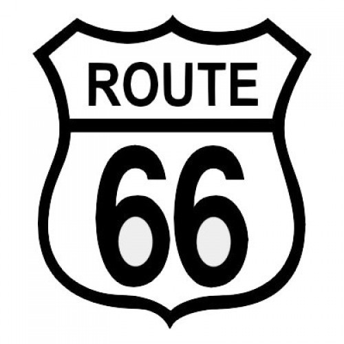 ROUTE 66 PATCH BLACK ON WHITE