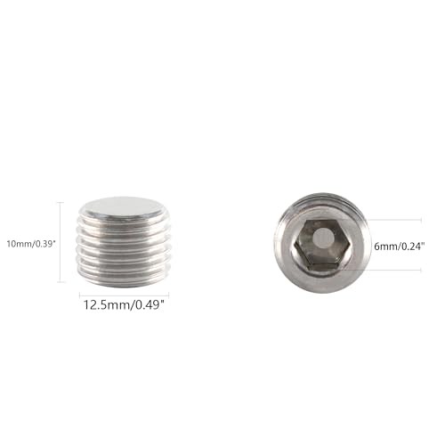 Pipe Fitting Hexagonal Countersunk Male Thread Pipe 1/4" NPT Stainless Steel