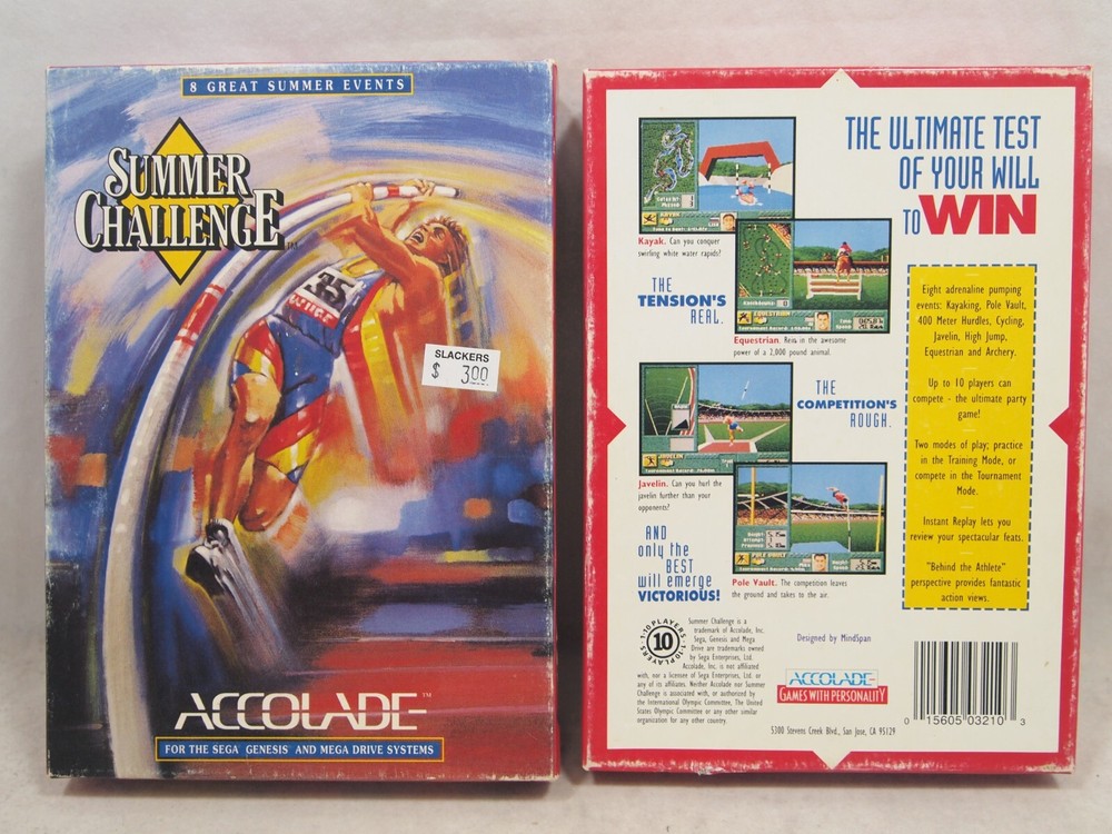 Summer Challenge (SEGA Genesis) Authentic CARDBOARD BOX ONLY