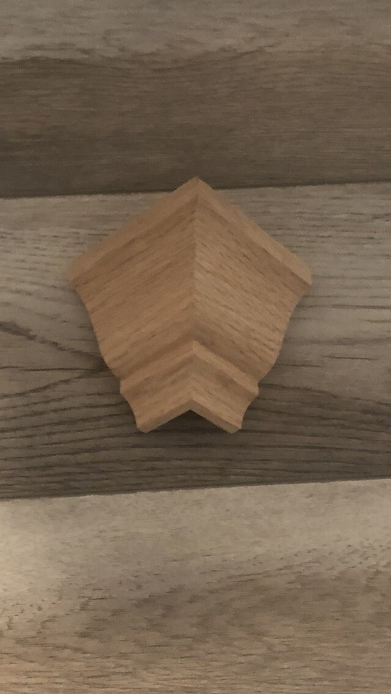 Crown Molding Low Profile Outside Corners For 3 5/8” Transition Solid Oak 2 PACK