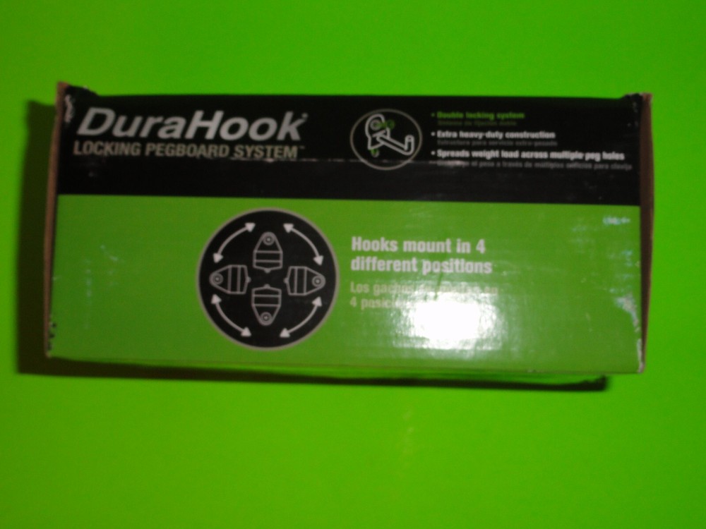 26 PC Kit DuraHook Locking Pegboard System Hook & Bin Wall Storage Organizer NEW