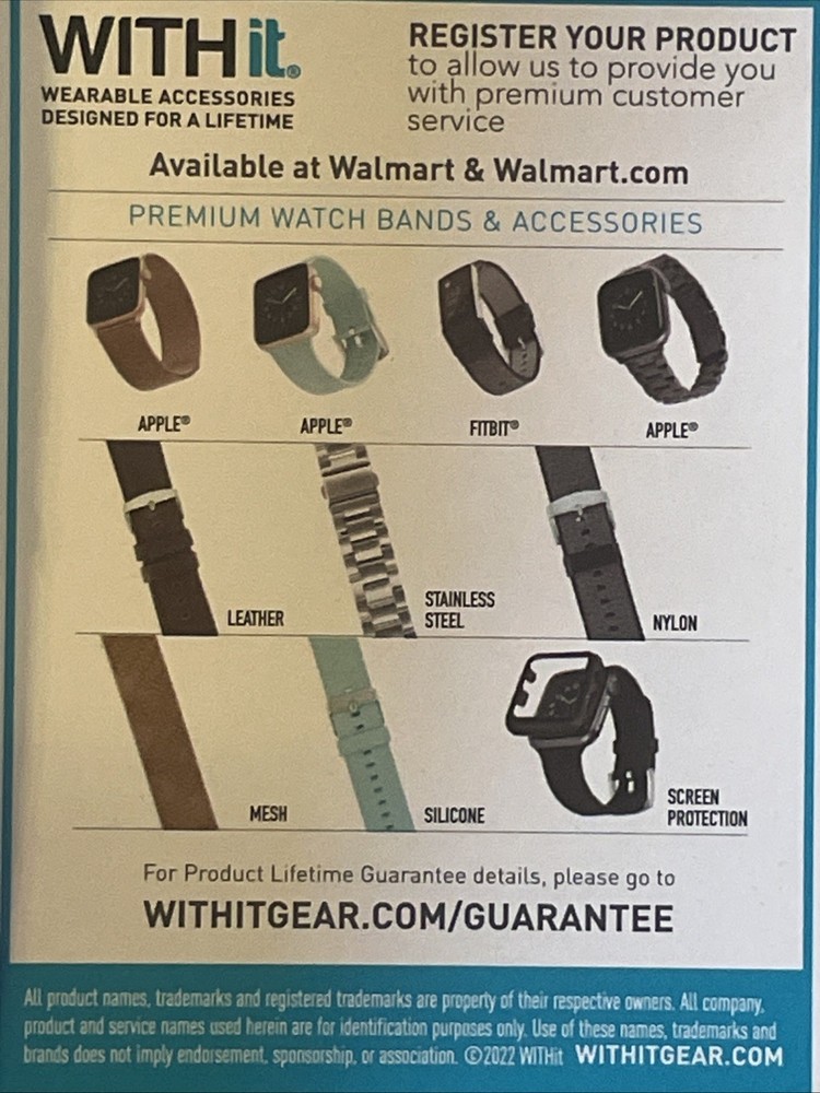 WITH it Clear Protective Bumper For 44MM Apple Watch Open box