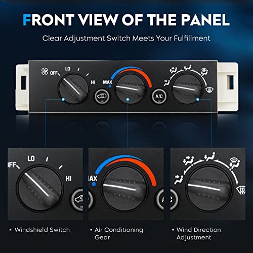 AC Heater Climate Control Module Panel w/o Rear Window Defogger Switch for