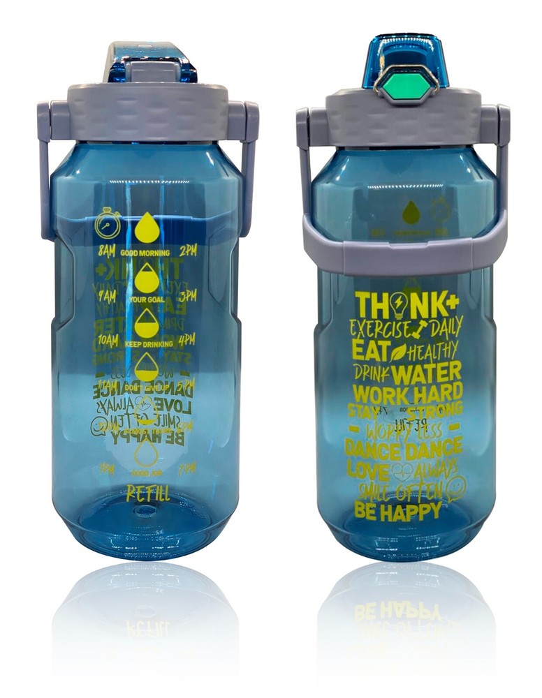 Water Bottle 64 Oz with time maker BPA Free Leakproof