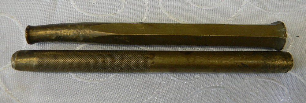 2PC UNBRANDED 1/2" DIAMETER 7-1/2" LONG BRASS DRIFT PUNCH SET