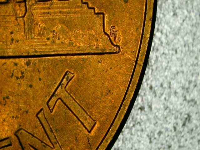 Double Die Break BU 1959 Lincoln Memorial Cent Error. 59A