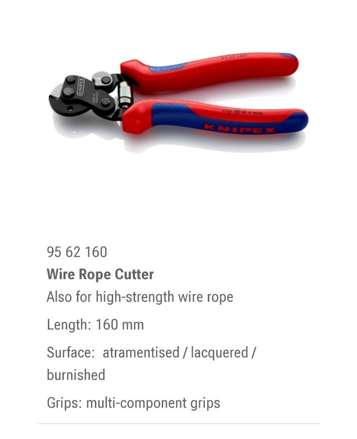 Knipex 95 61 190 Wire Rope Cutter