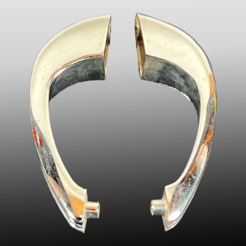 Vintage Pair Of Deco Chrome Cabinet Pulls Handles Hardware