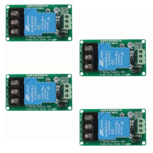 4pcs 5V 30A 1-Channel Relay Module High Low Level Trigger 5V-1 Channel-4pc