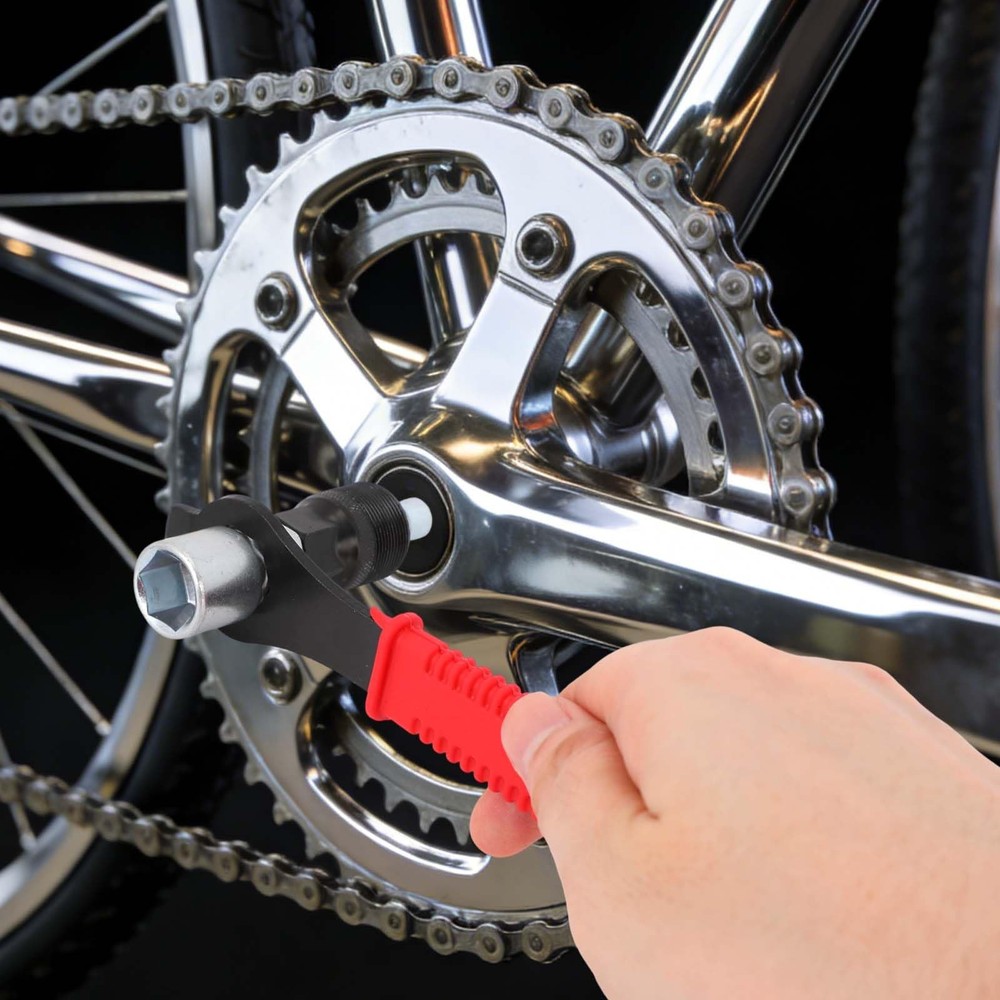 Bicycle Crank Puller Tool Kit With Wrench Medium Maintenance Repair Set Black