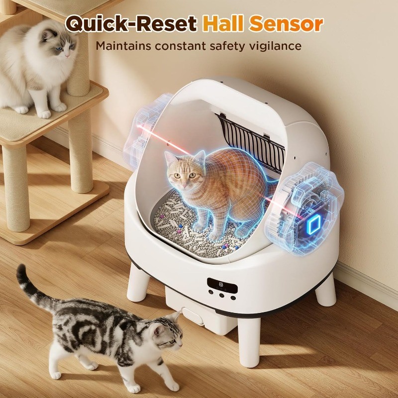 Open-Top Automatic Robot Cat Litter Box Digital Screen Washable Sifter Cat Pedal