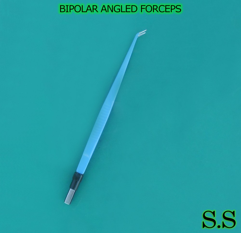 REUSABLE BIPOLAR ANGLED FORCEPS 7.75" Electrosurgical Instruments, EL-004