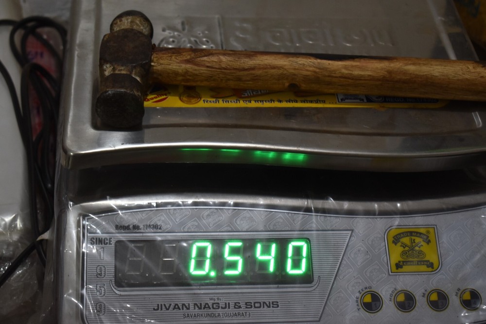 Used Iron Blacksmith Hammer Silversmith Carpentry Work Round Head Hammer Tool