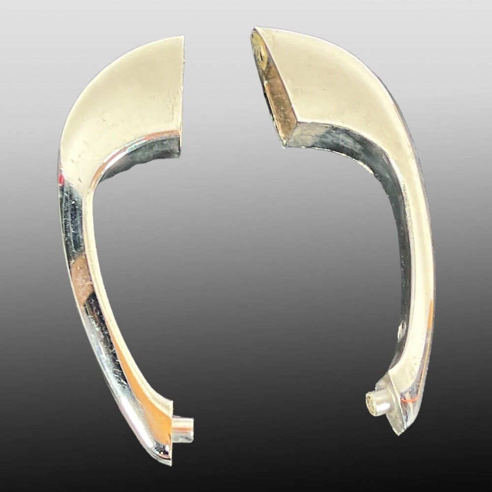 Vintage Pair Of Deco Chrome Cabinet Pulls Handles Hardware