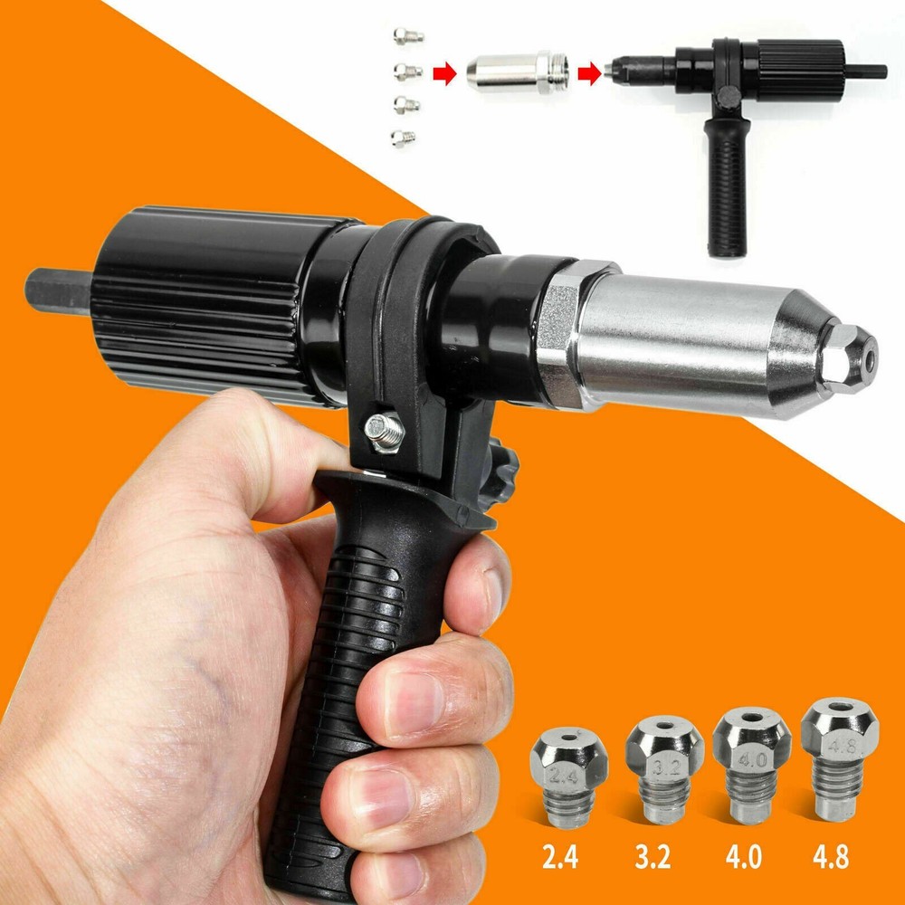 Professional Electric Rivet Nut Gun Adaptor Insert Cordless Power Drill Tool US