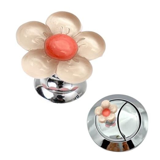 Car Push Start Button Cover, Engine Ignition Button Creative Flower 1 PC Red