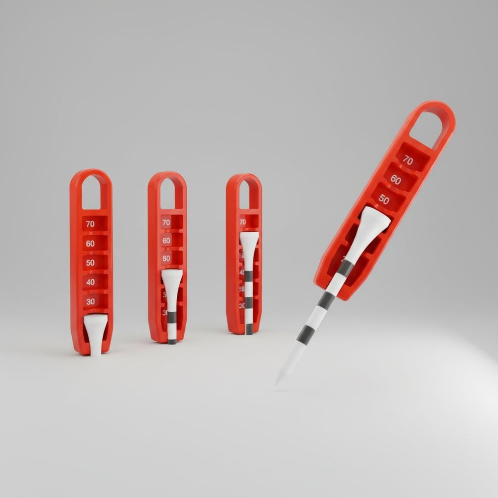 Golf Tee Depth Marker 3D Printed Placement Guide Tool