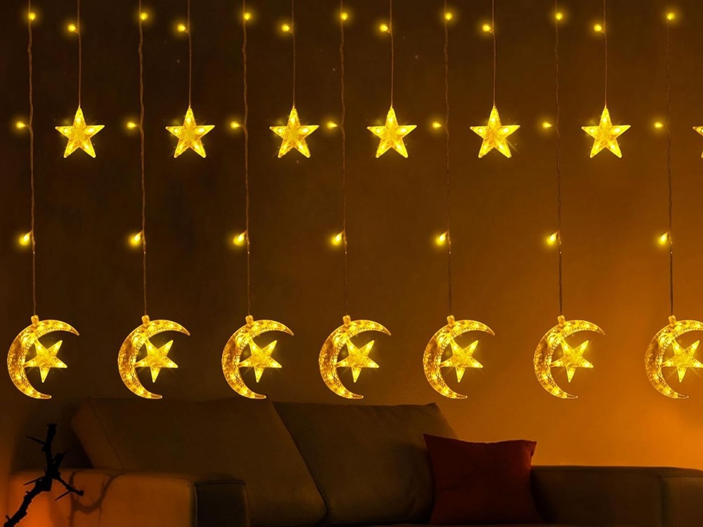 Cozy Indoor Ramadan String Lights - 17ft Remote Controlled with 8 Lighting Modes