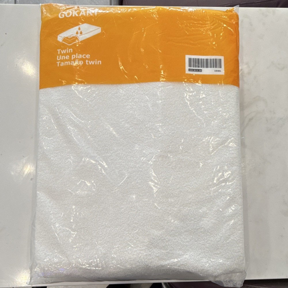GOKÄRT Twin Waterproof Mattress Protector White Cotton Polyester