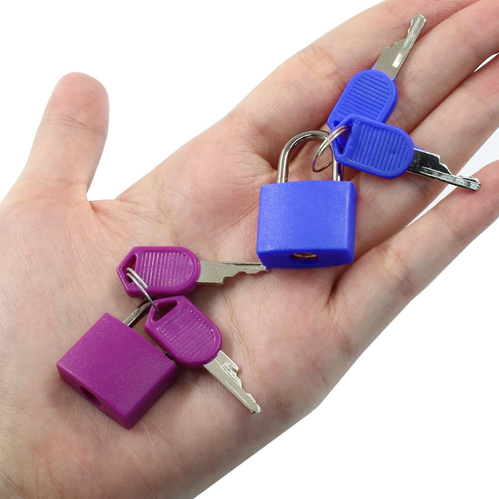 6 Pack Mini Luggage Locks with Keys Multicolor Padlocks