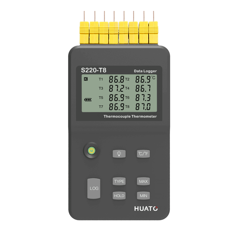 Multi-channel Handheld Thermocouple Temperature Meter Data Logger Alarm